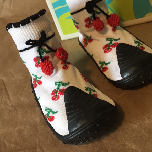 Toddler Sock Shoes- Cherries - Picture 3 of 6
